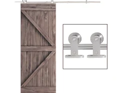 Kit instalacion puerta corredera acero inoxidable ø2,5x200 cm HOMCOM