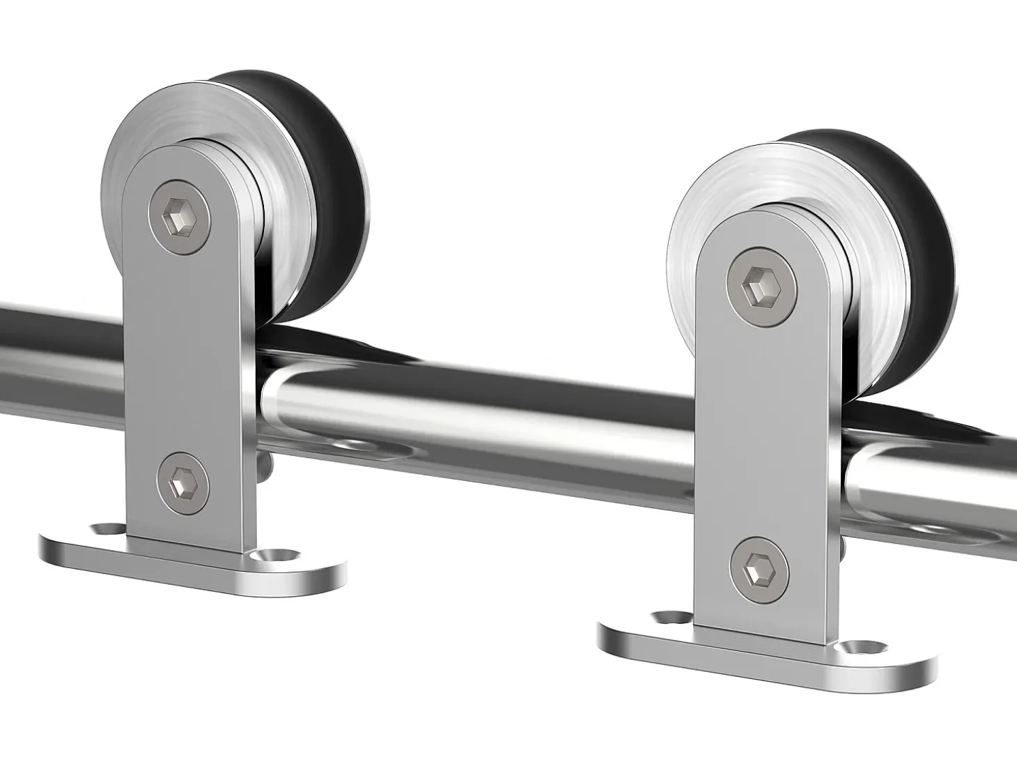 Kit instalacion puerta corredera acero inoxidable ø2,5x200 cm HOMCOM