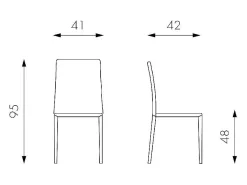 Kitty - Silla de piel sintética marrón (4 piezas)