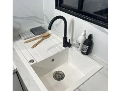 Kiwo mezclador para fregadero negro Essebagno