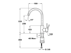 Kiwo mezclador para fregadero negro Essebagno