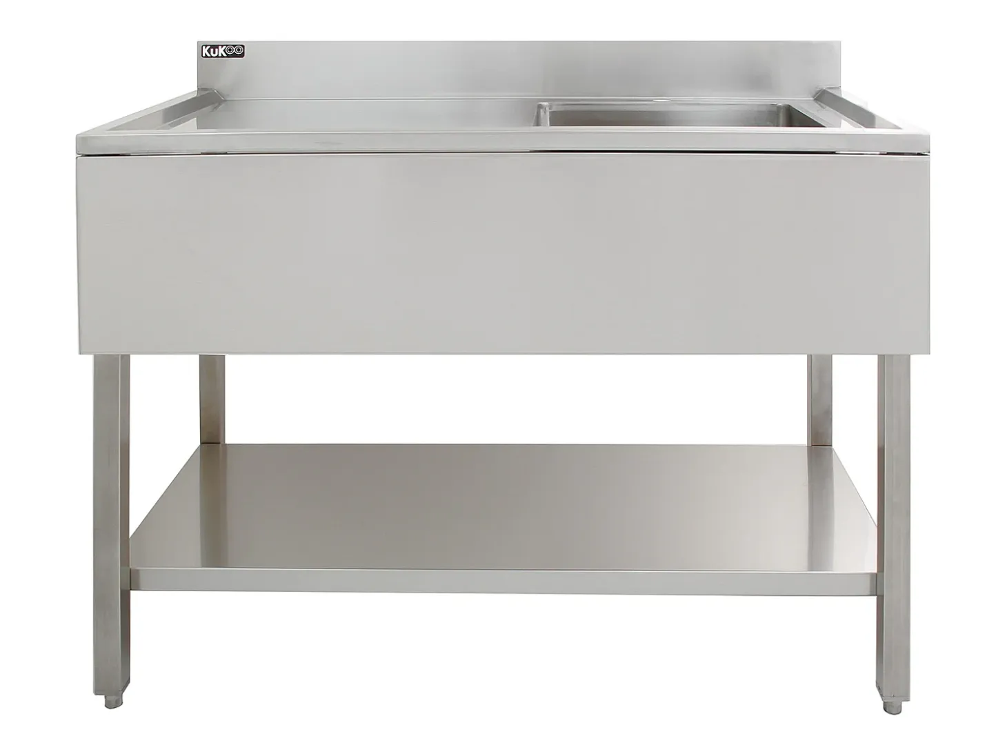 Kukoo - Fregadero Comercial de Cocina de 1 Seno de Acero Inoxidable con Escurridor a la Izquierda
