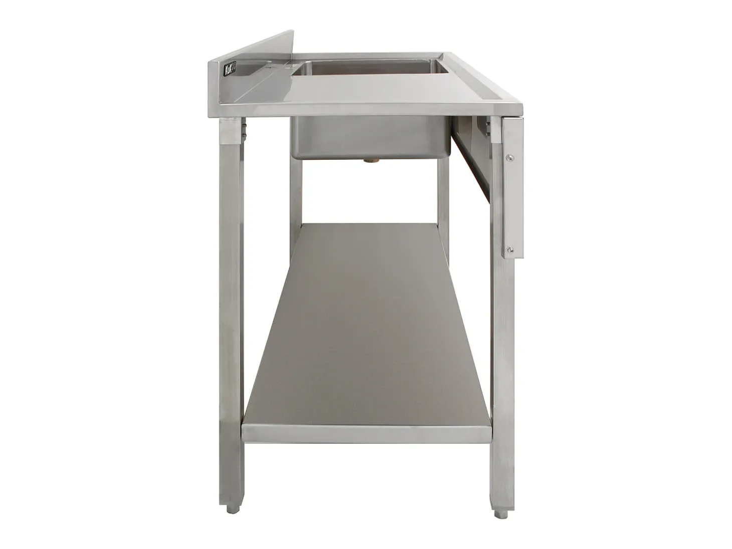 Kukoo - Fregadero Comercial de Cocina de 1 Seno de Acero Inoxidable con Escurridor a la Izquierda