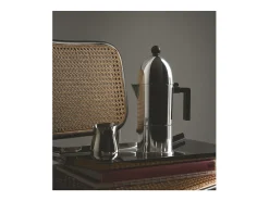 LA CUPOLA, cafetera de inducción de 6 tazas con mango y pomo negros, Alessi