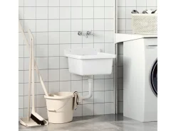 Lavabo de pared blanco 40x40x24 cm resina