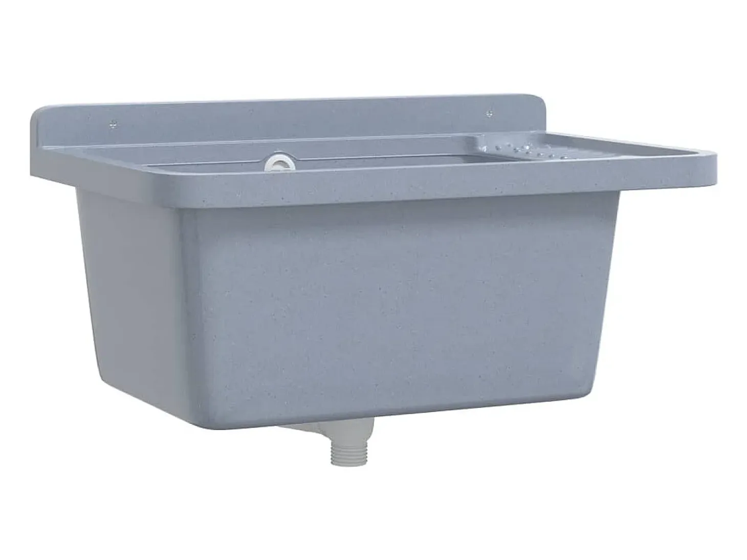 Lavabo de pared, gris, 60x40x28 cm, resina