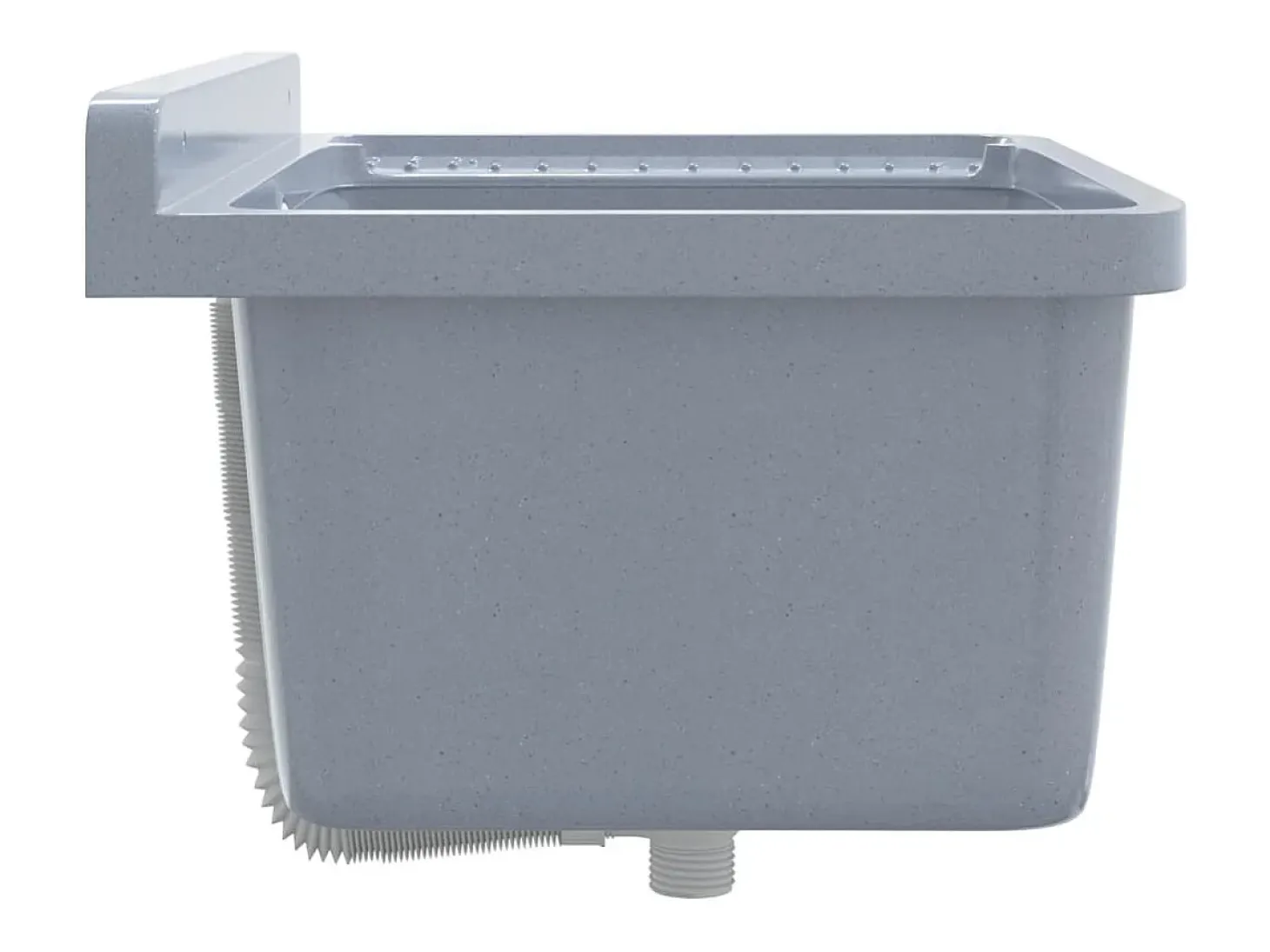Lavabo de pared, gris, 60x40x28 cm, resina