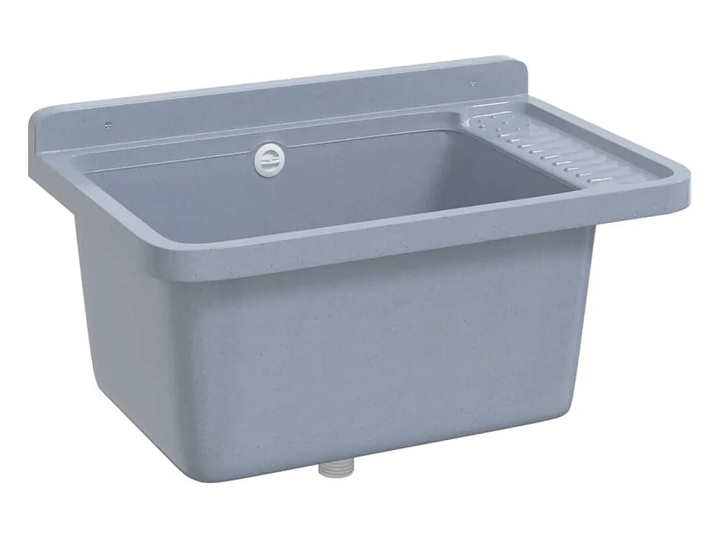 Lavabo de pared, gris, 60x40x28 cm, resina