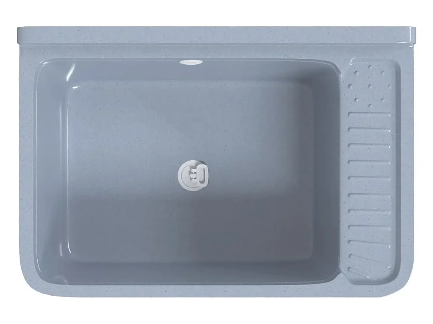 Lavabo de pared, gris, 60x40x28 cm, resina