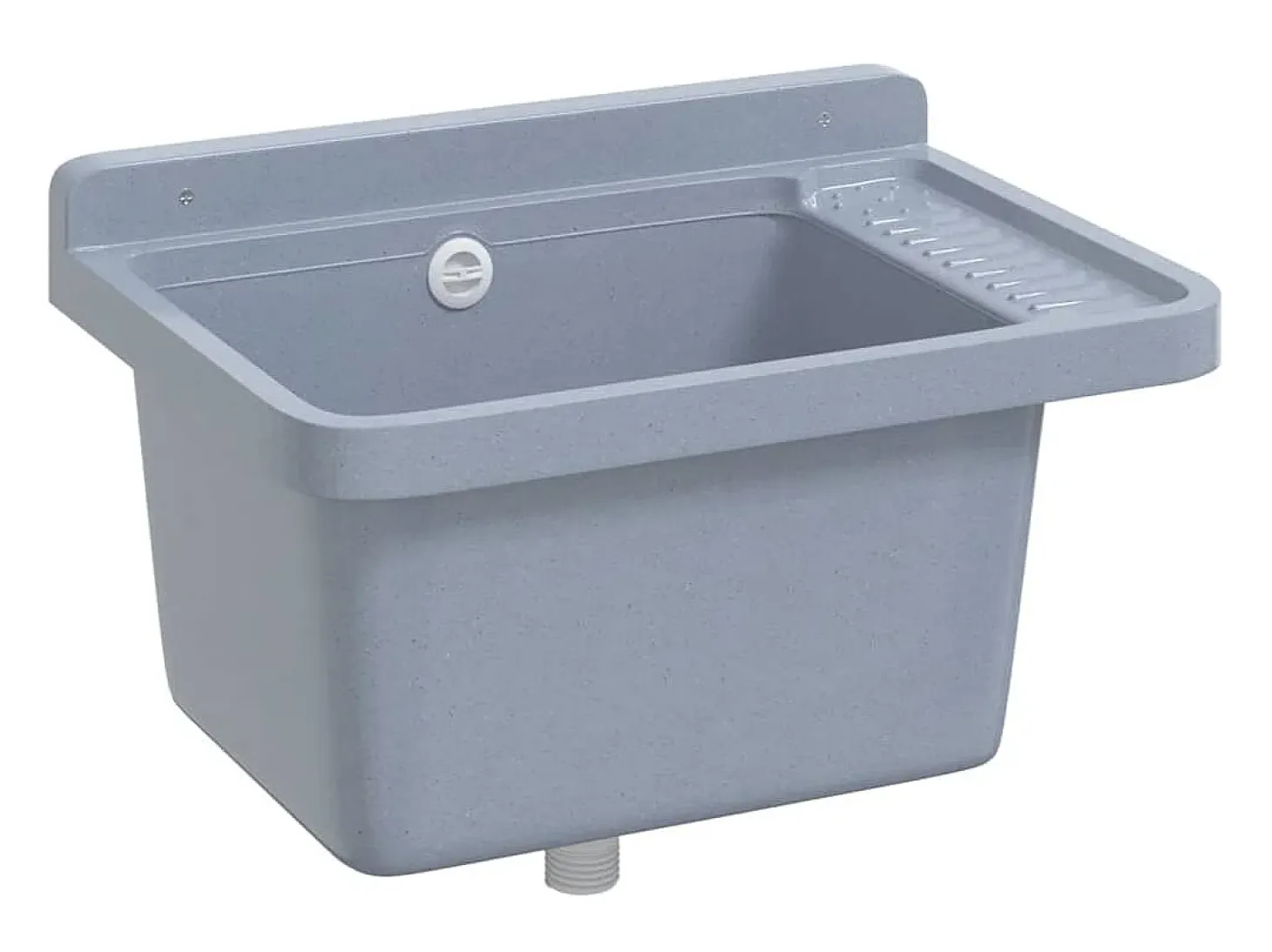 Lavabo de pared, gris, 50x35x24 cm, resina