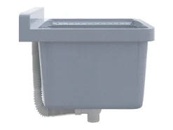 Lavabo de pared, gris, 50x35x24 cm, resina