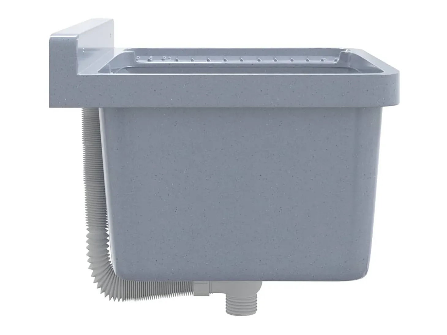 Lavabo de pared, gris, 50x35x24 cm, resina