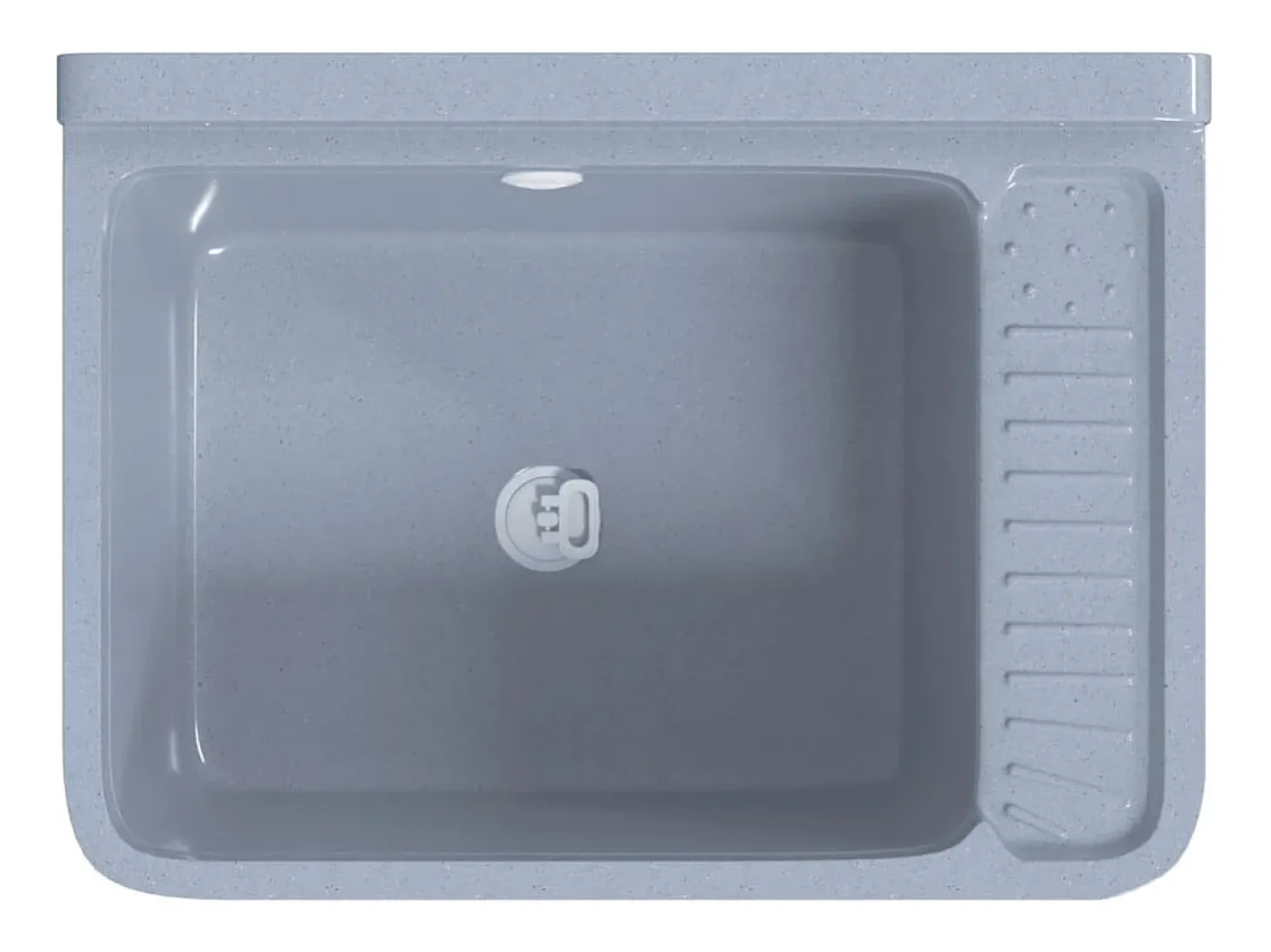Lavabo de pared, gris, 50x35x24 cm, resina