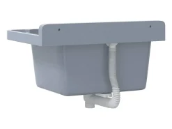 Lavabo de pared, gris, 50x35x24 cm, resina