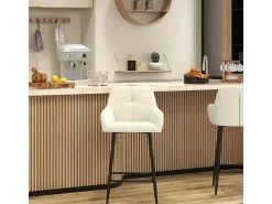 LEA-Silla de bar de tela Cosy Ecru (x2)