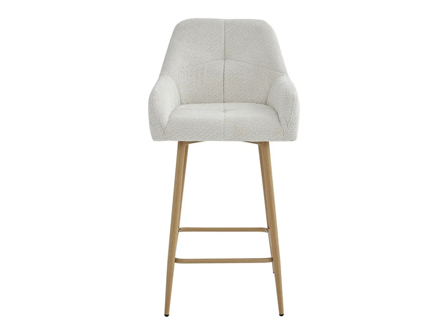 LEA-Silla de bar de tela Ikon Beige y metal madera (x2)