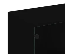 Librería con puertas negras 136x37x109 cm madera contrachapada