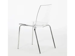 Lollipop Grand Soleil conjunto de 12 sillas con patas de acero Stock - Transparente