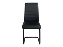 Lote 2 sillas de comedor diseño símil cuero patas metálicas OPUS (Negro-i)