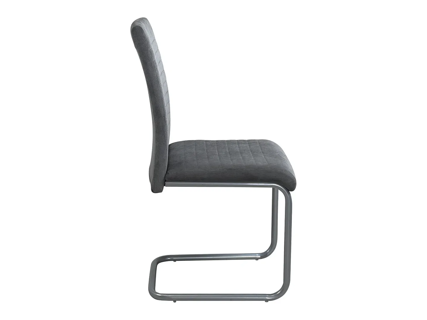 Lote 2 sillas de comedor diseño tela patas metálicas OPUS (Gris)