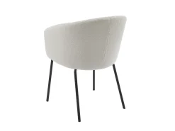Lote 6 sillas en forma de ola de tejido rizado crema y metal - MORONI de Pascal MORABITO