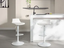 Lote 2 taburetes de bar de polipropileno color blanco CALAS