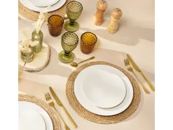 Lote de 6 Platos Postre Stone Marfil 20 cm - Colección Moderna en Gres Colorido por Médard de Noblat
