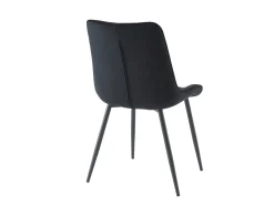 Lote de 6 sillas acolchadas - Terciopelo y metal negro - Negro - OLLUA