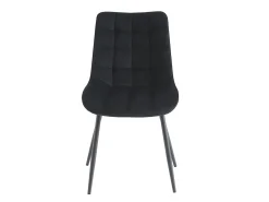 Lote de 6 sillas acolchadas - Terciopelo y metal negro - Negro - OLLUA