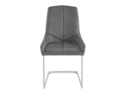 Lote de 2 sillas cantilever de terciopelo y metal cromado - Gris - BERLONA