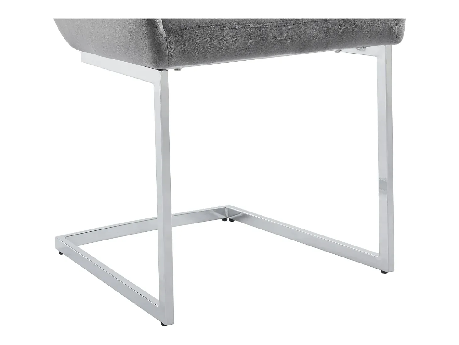 Lote de 2 sillas cantilever de terciopelo y metal cromado - Gris - BERLONA