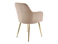 Lote de 6 sillas con brazos de terciopelo y metal dorado - Beige - ELEANA