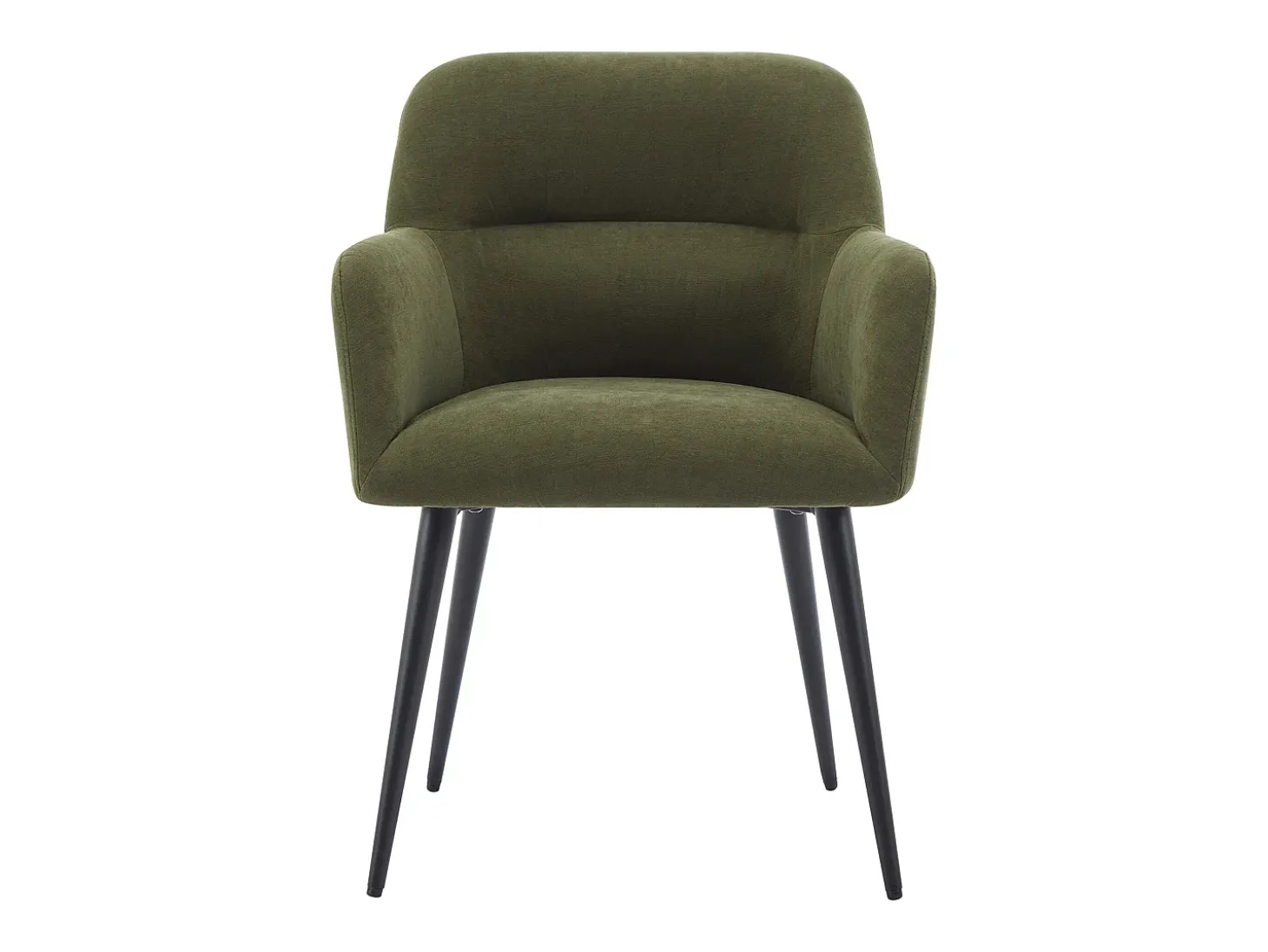 Lote de 6 sillas con reposabrazos de tela y metal negro - Verde - HEKA