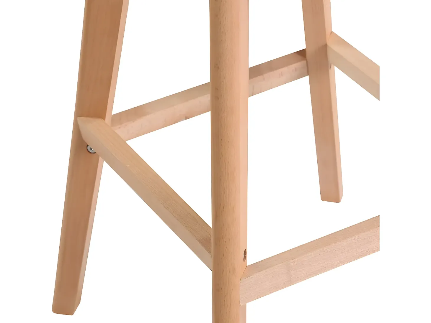 Lote de 2 sillas de bar escandinavas de 70 cm, asiento amplio con respaldo alto, cojín de cuero sintético, patas de madera TIKA (negro)
