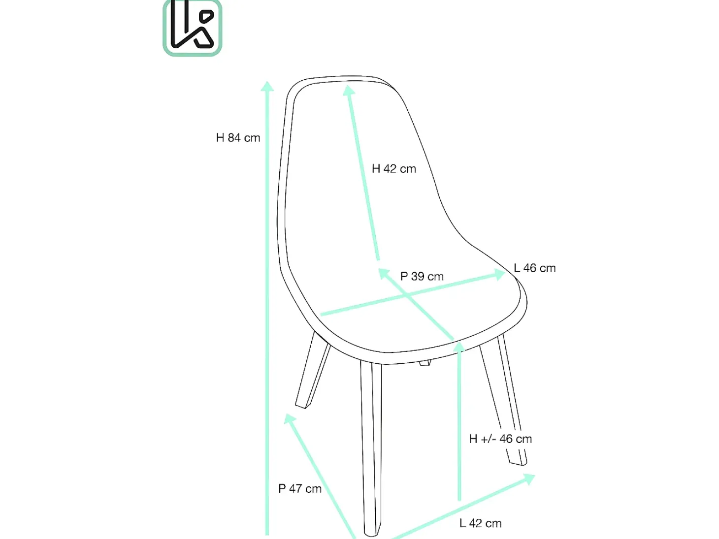 Lote de 2 sillas de cocina escandinavas de diseño. Asiento de plástico flexible de fácil limpieza. Patas de madera de haya clara NAO (gris)