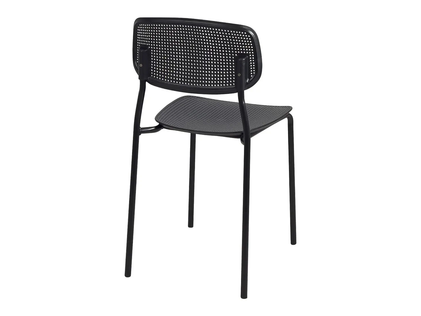 Lote de 4 sillas de cocina apilables Aza – Negro