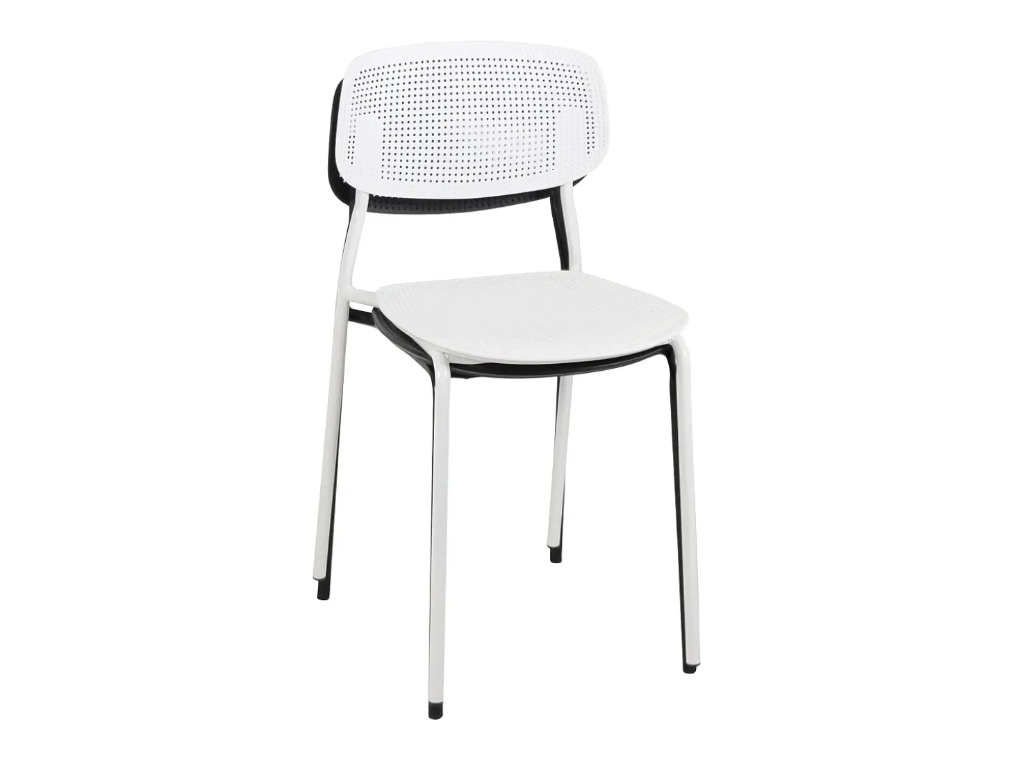 Lote de 4 sillas de cocina apilables Aza – Negro