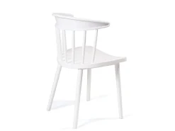 Lote de 2 sillas de cocina blancas con respaldo de estilo Windsor occidental, asiento de plástico flexible con respaldo envolvente DIA (Blanco)