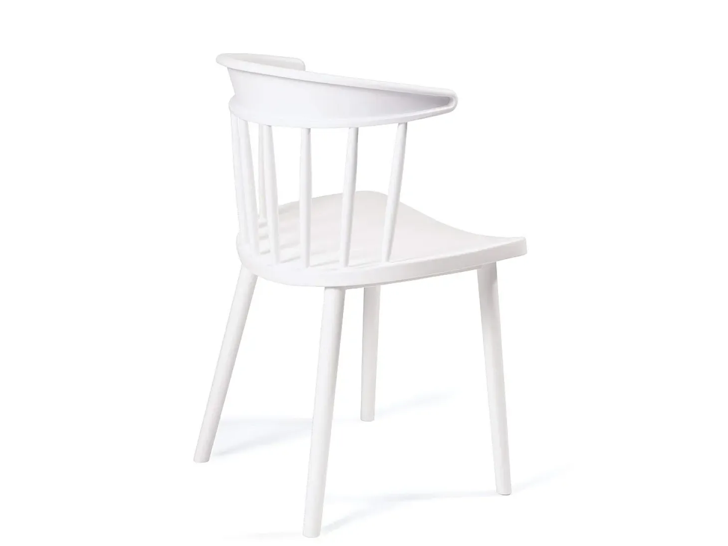 Lote de 2 sillas de cocina blancas con respaldo de estilo Windsor occidental, asiento de plástico flexible con respaldo envolvente DIA (Blanco)