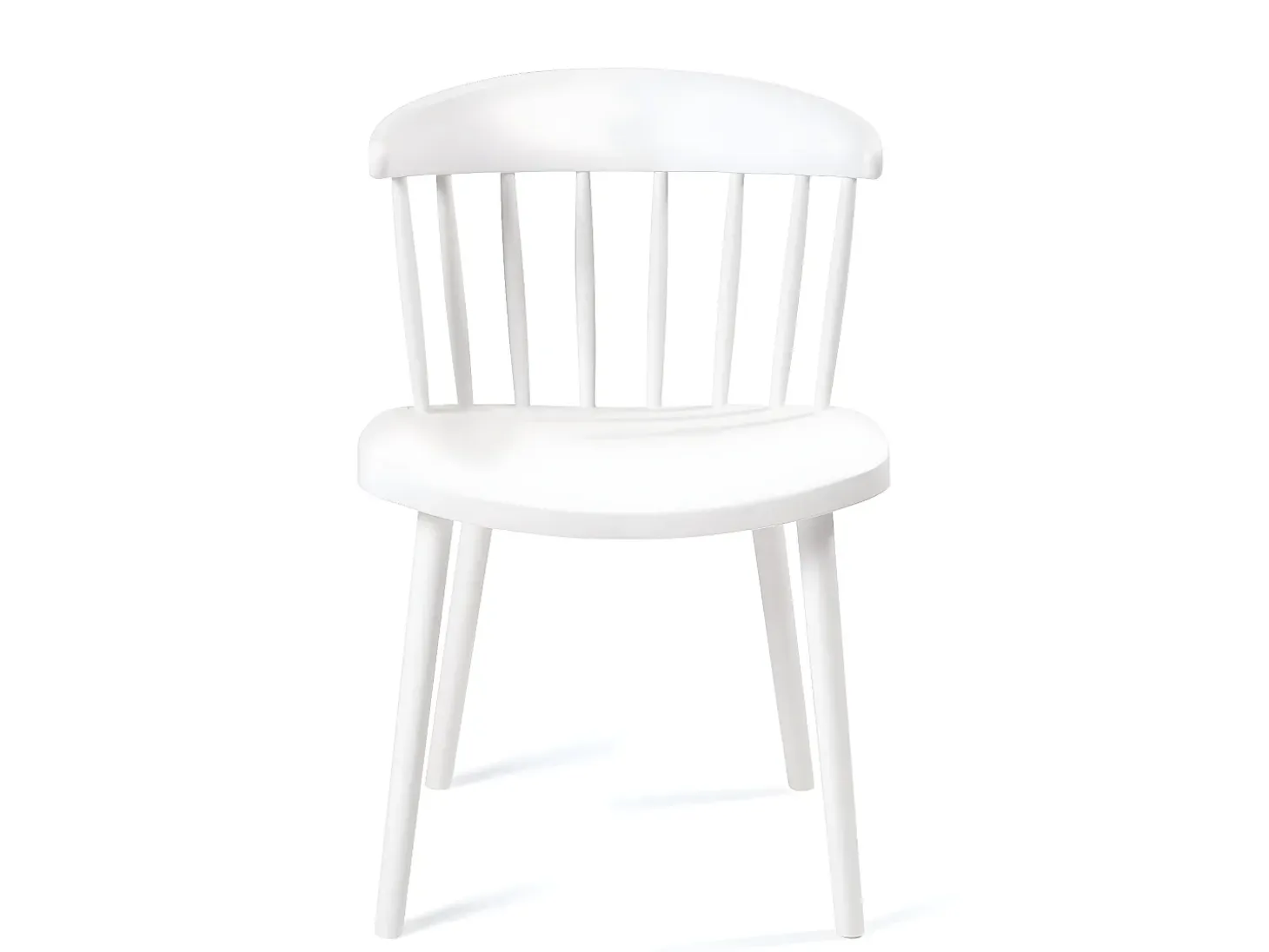 Lote de 2 sillas de cocina blancas con respaldo de estilo Windsor occidental, asiento de plástico flexible con respaldo envolvente DIA (Blanco)