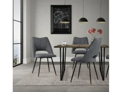 Lote de 2 sillas de comedor silla de cocina silla de salón respaldo tapizado gris