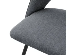 Lote de 2 sillas de comedor silla de cocina silla de salón respaldo tapizado gris