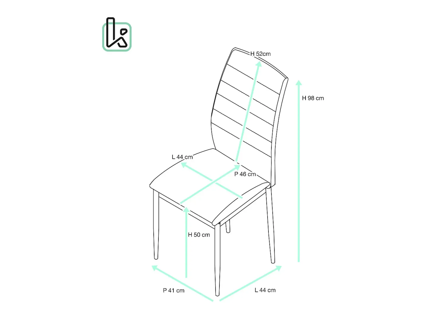 Lote de 4 sillas de comedor Milo – Tejido a rayas beige