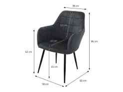 Lote de 6 sillas de comedor sillas de salón sillas de cocina de terciopelo gris oscuro