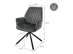 Lote de 4 sillas de comedor giratorias silla de comedor sillón de terciopelo giratorio 180