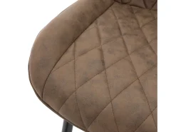 Lote de 4 sillas de comedor sillas de salón sillas de cocina PU marrón imitación piel