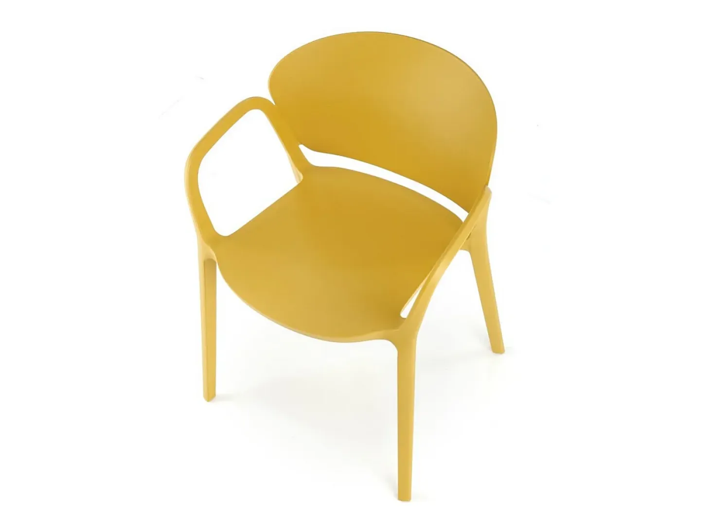 Lote de 4 sillas de diseño Romer de polipropileno amarillo mostaza