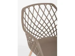 Lote de 4 sillas de polipropileno gris tórtola con patas de metal - OPTIK
