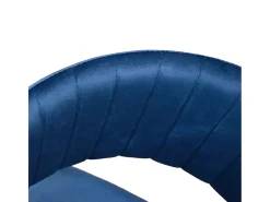 Lote de 2 sillas de tela efecto terciopelo azul, estructura dorada - ORCHIES