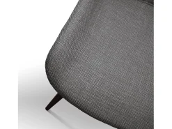 Lote de 4 sillas de tela gris y patas de metal negro - VIENA